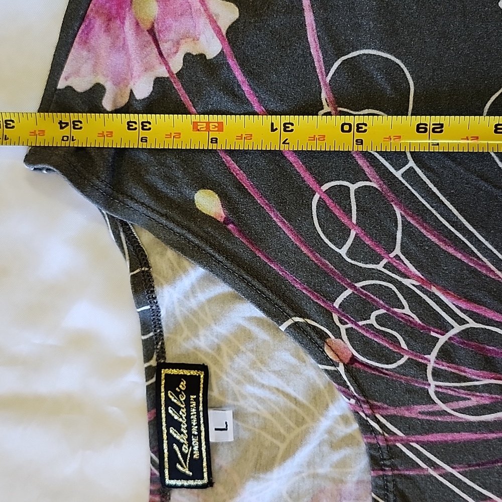 KAHULALE'A Hawaii Cattleya Orchid T-Shirt Midi Casual Dress Pink Gray Islandwear - Picture 5 of 7